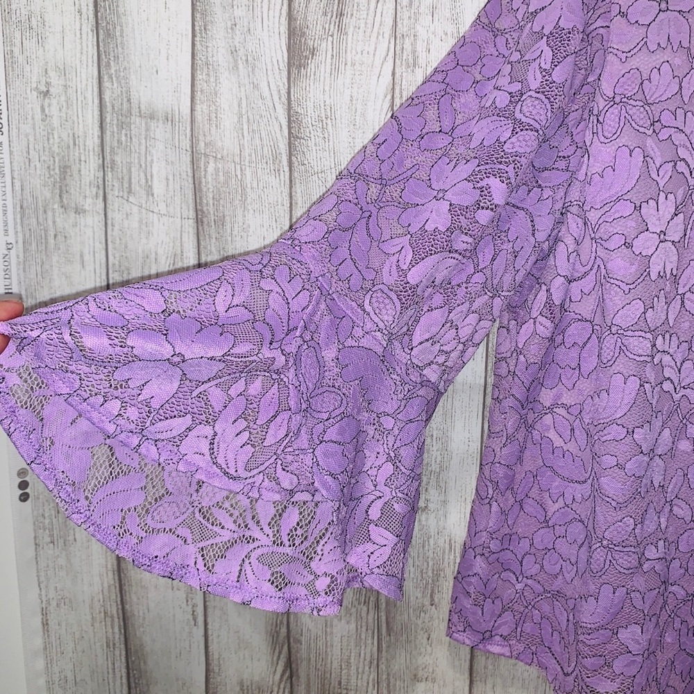 ELLE purple lace blouse